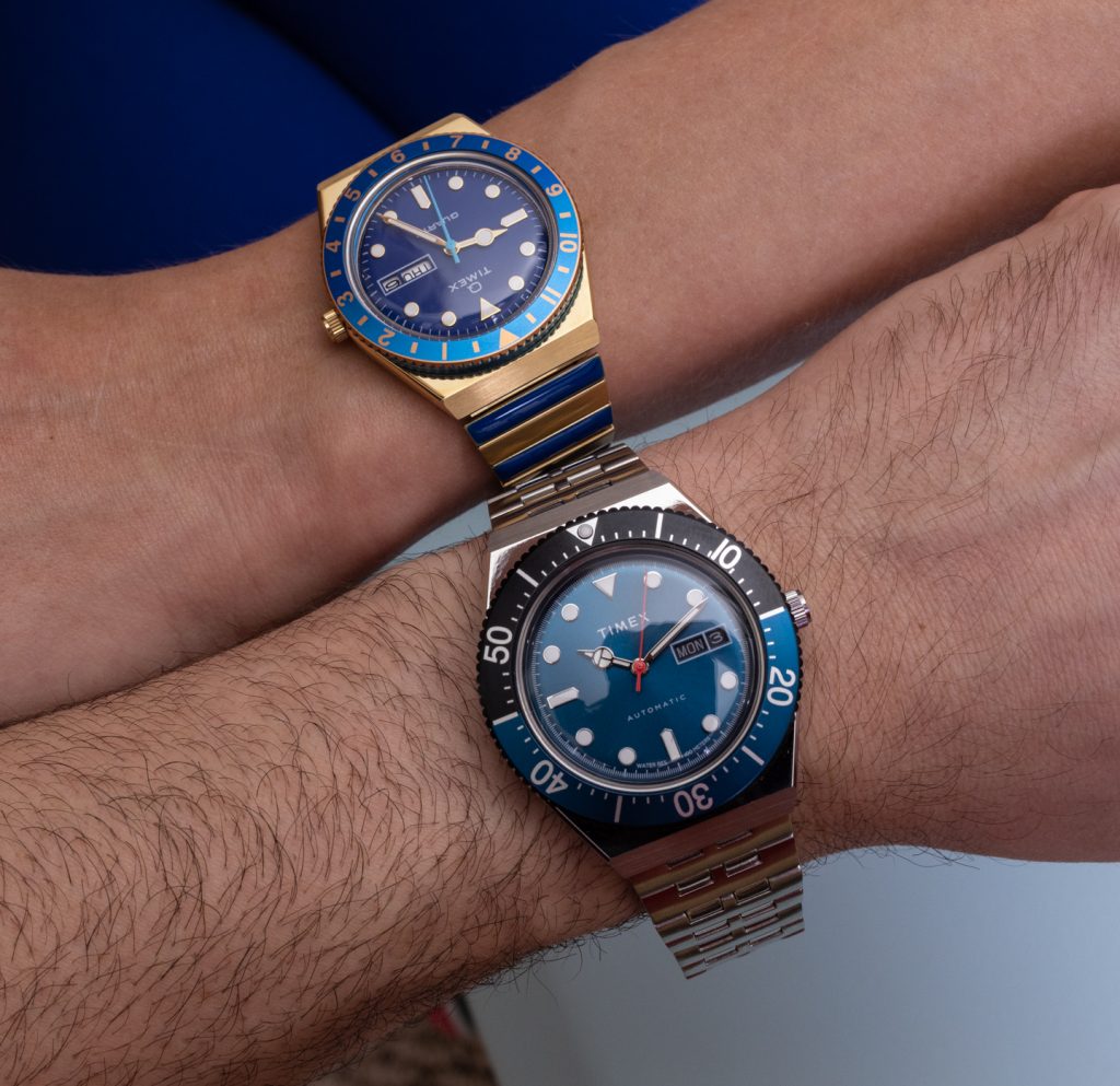 Timex M79 Automatic and Q Malibu blue watches 1 1024x993 - Đồng hồ Timex M79 Automatic & Q Malibu giá bao nhiêu?