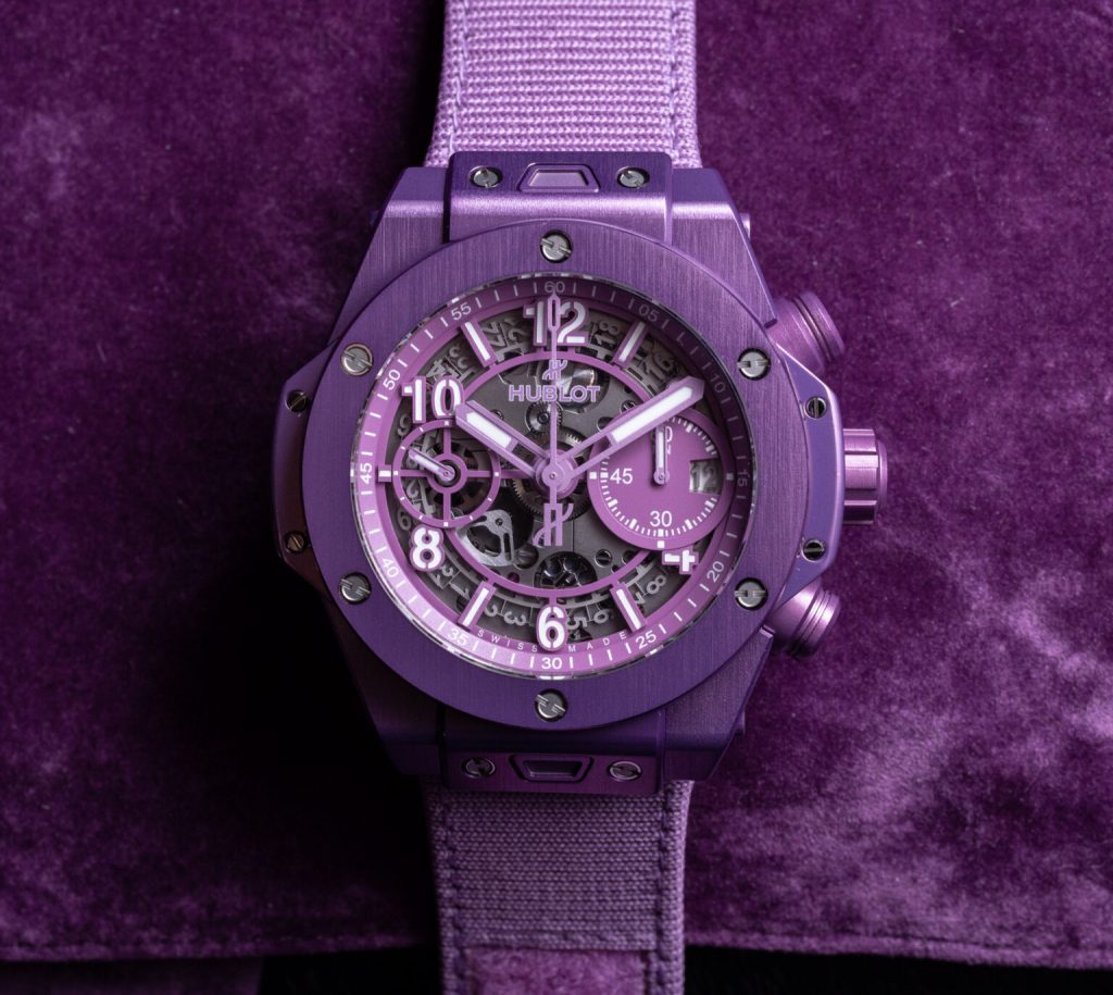 Hublot Big Bang UNICO Summer P 2 1024x915 - Đồng hồ Hublot Big Bang UNICO Summer Purple 42mm bằng nhôm
